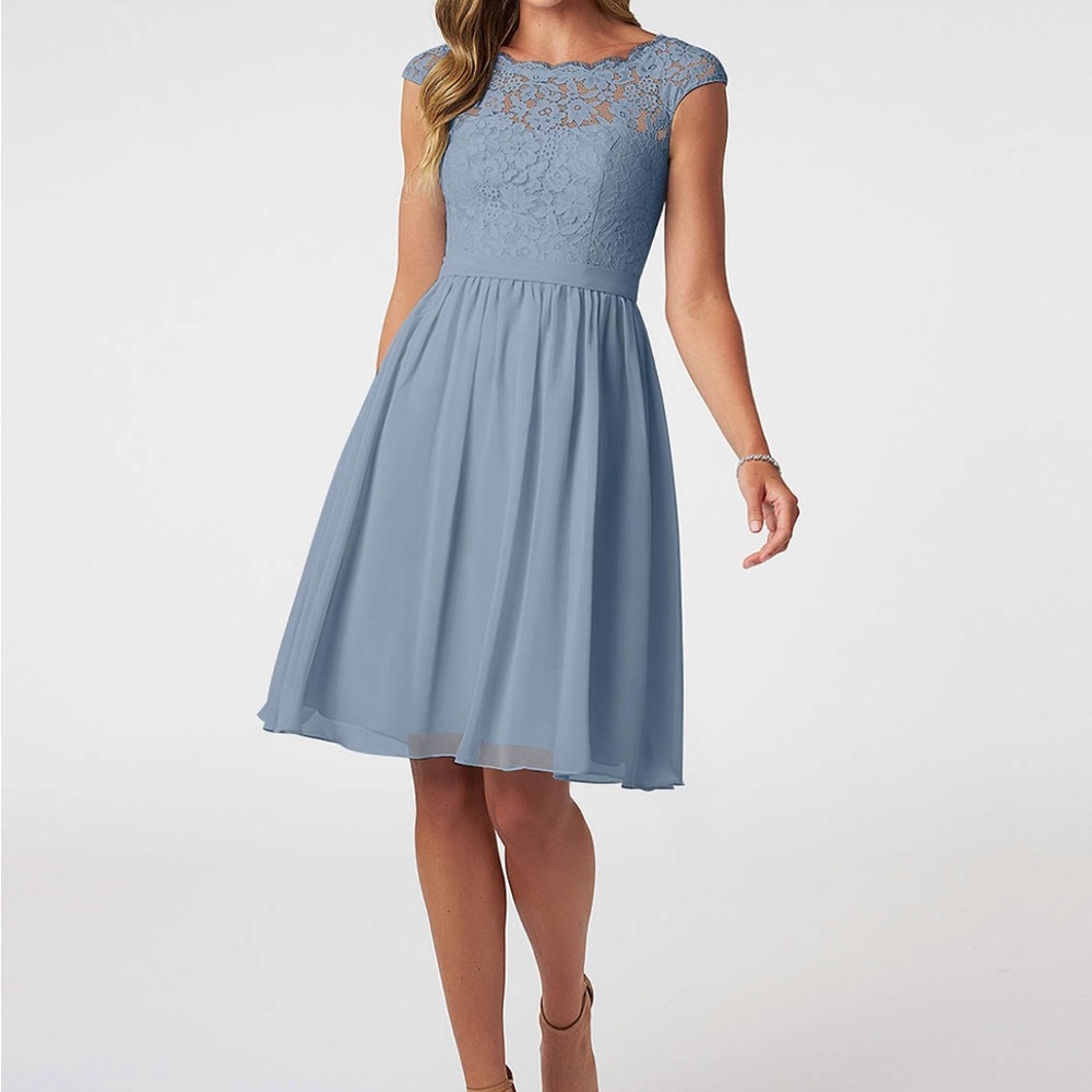 Azazie “Shivani” Dress in Dusty Blue